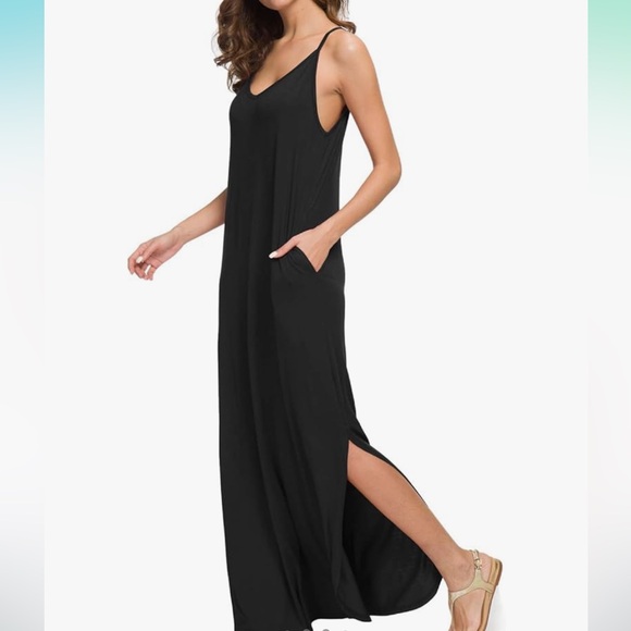 GRECERELLE Women's Summer Casual Beach Cover Up Long Maxi Dresses w/ Pocket - Picture 2 of 3